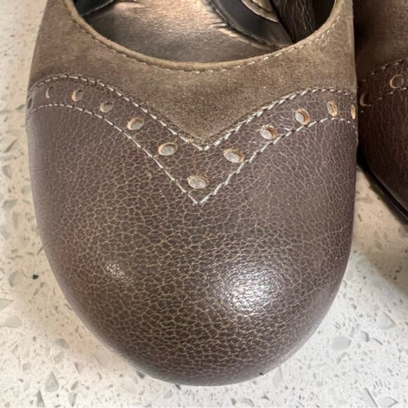 NATURALIZER N5 Comfort Annabelle Leather Suede Brown Pumps 3 Heels Slip On - Picture 3 of 11